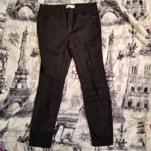Black Mudd Low Rise Skinny Ripped Jeans Size 13